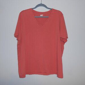 Lands' End Supima cotton V neck short sleeve T shirt top 2X